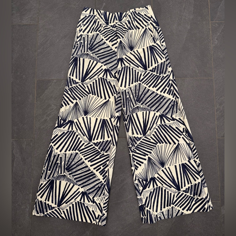 Anthropologie Navy and Cream Kirstie Pants